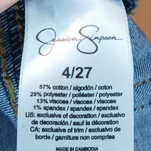 #297 2/$15 - Jessica Simpson Blue Kiss Me Skinny Jeans Size 4 - Picture 4 of 7